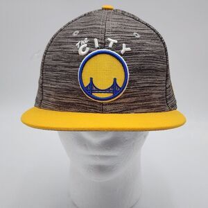 9 Fifty OG Fit Golden State Warriors "The City" Snapback Hat/Cap Yellow Gray Men